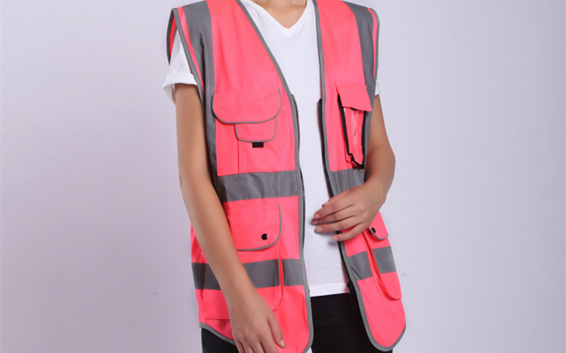 100% polyester pink reflective safety vest fashion safety clothing