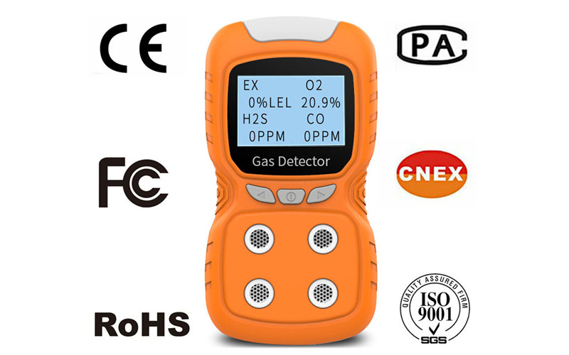 Gas Detector, Rechargeable Portable 4 in 1 Gas Monitor Meter Tester Analyzer