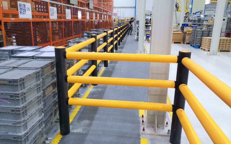 TOPTREE Industrial Flexible Guard Rails Pallet Racking Barriers Warehouse Pedestrian Guardrail