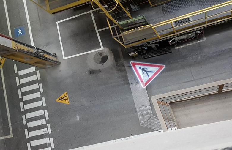 LED Virtual Warning Sign Projector for Workshop Overhead Crane Forklift