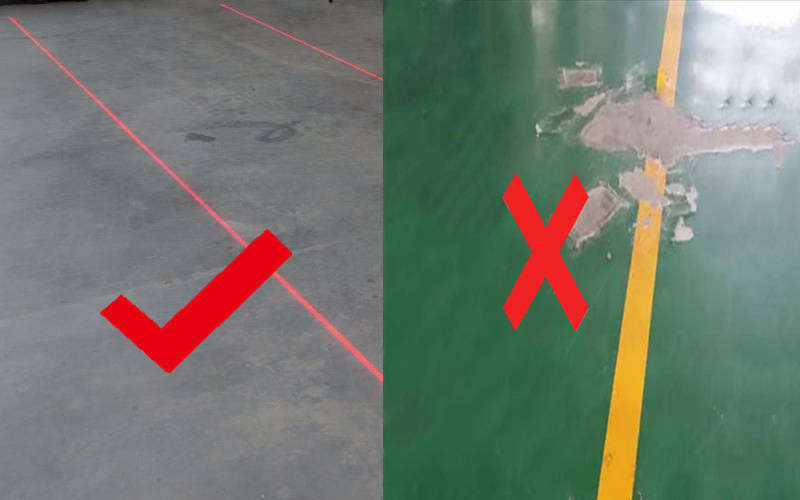 laser virtual lines for warehouse