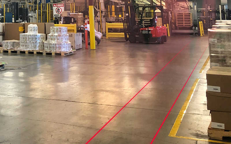 red laser safety walkway line