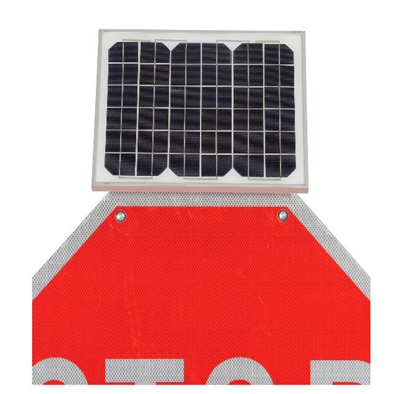 Toptree Solar Powered LED Stop Sign Reflective Street Traffic Warning Signs