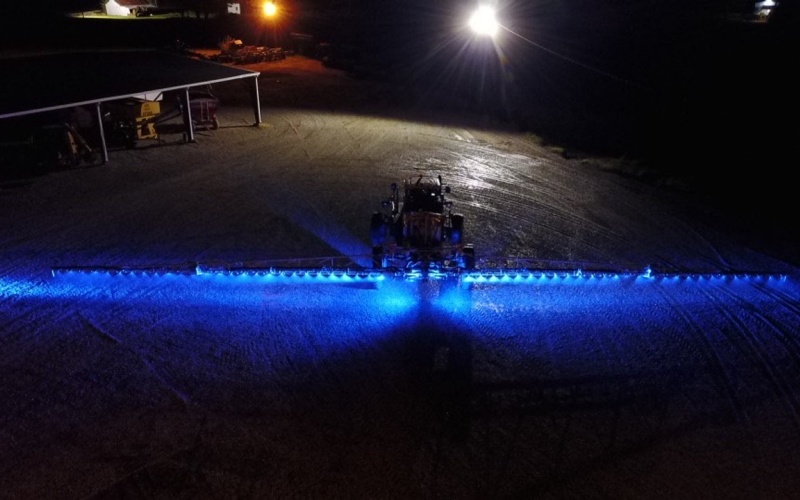 Blue LED Light for Sprayer Boom