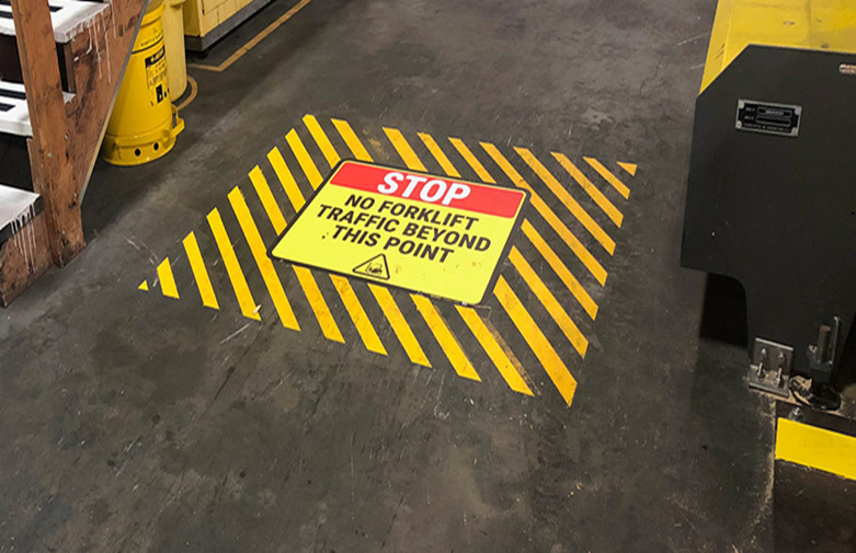 Toptree Forklift Traffic Stop Watch Out Floor Sign