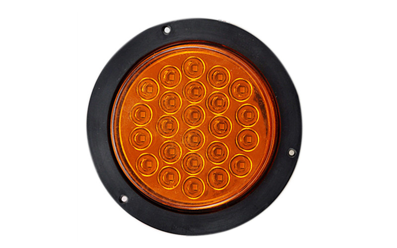 24LEDs Trailer Truck Round Rear Tail Light Waterproof Indicator Turn Signal Brake Reverse Lamp