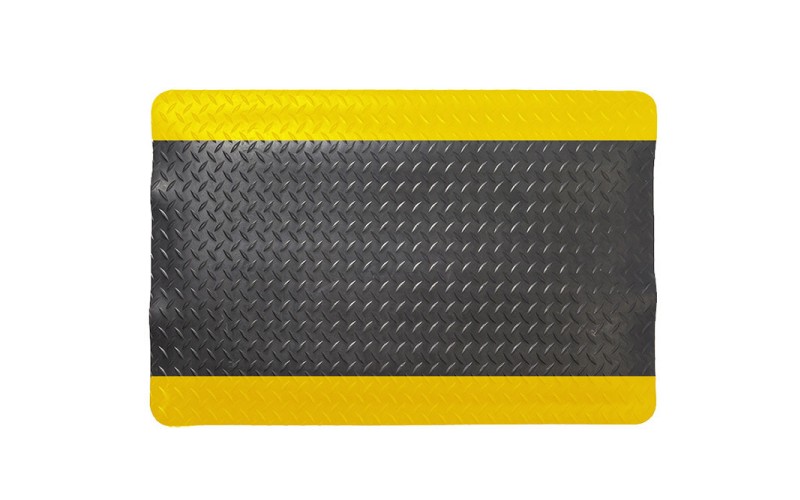 TOPTREE Industrial Black and Yellow Anti Fatigue Mats PVC Anti Slip Mats Warehouse Floor Mats