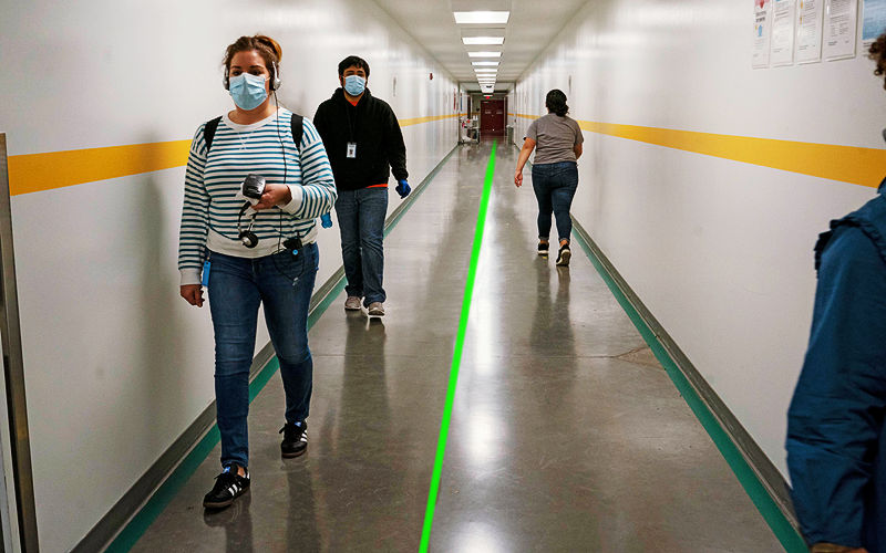 Red Green Walkway Laser Lines Virtual Laser Safety Line Projectors