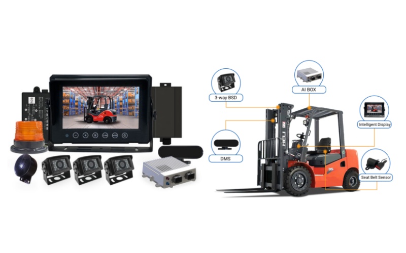 7 Inch AI Camera System for Forklift Blind Spot Detection BSD Forklift Monitor