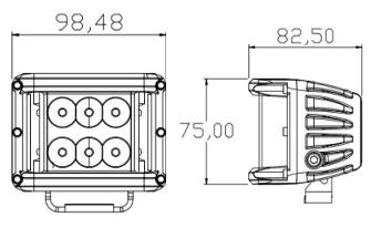 36W LED Work Light With Warning light