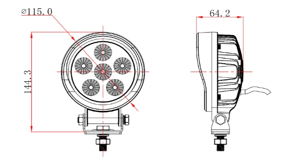 18W ROUND LED WORK LAMP