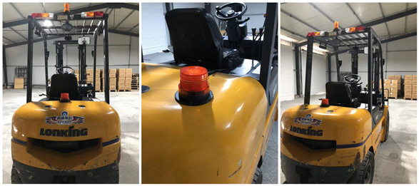 Amber Led Emergency Light On Forklift