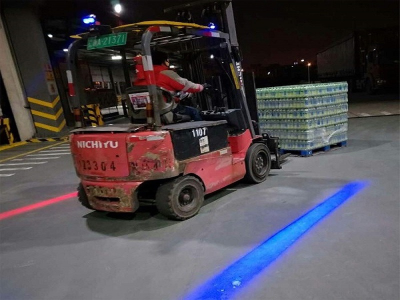 forklift red safety zone line light