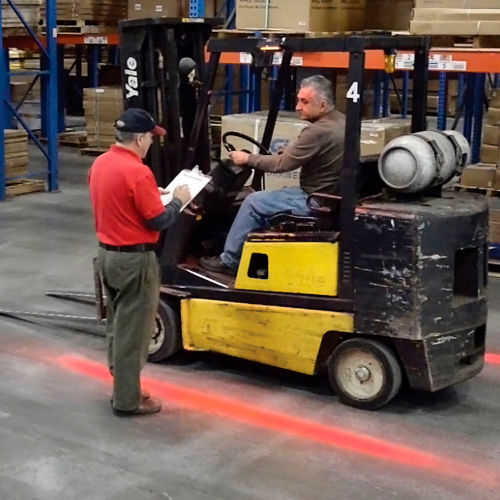 forklift red zone light