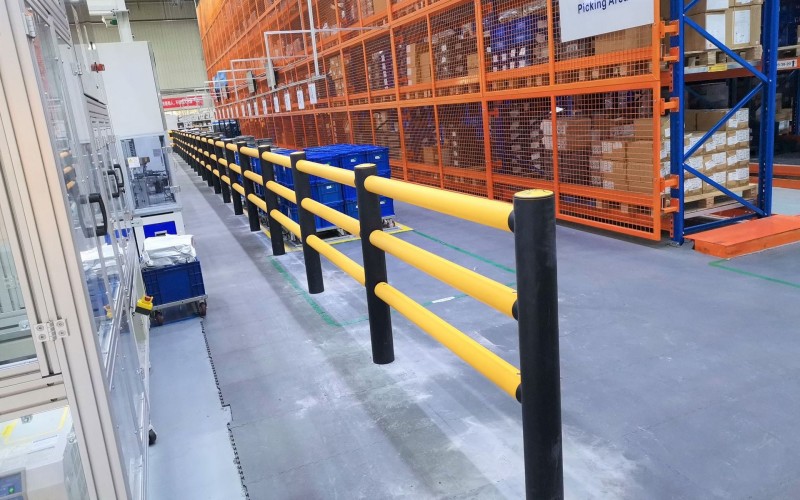 TOPTREE Pedestrian Safety Barriers for Warehouse Workplace Anti-collision Barriers Forklift Guardrail