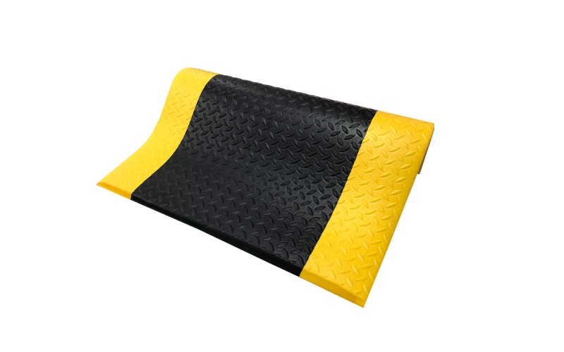 TOPTREE Industrial Black and Yellow Anti Fatigue Mats PVC Anti Slip Mats Warehouse Floor Mats