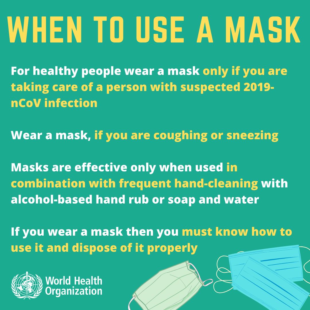 Coronavirus disease (COVID-19) advice for the public: When and how to use masks